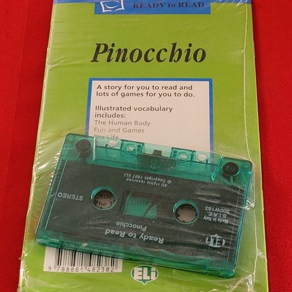 1997 READY TO READ, PINOCCHIO STORY BOOK WITH CASSETTE, STILL SEALED!!! - Picture 3 of 3